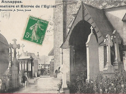 132 annappes - cimetiere et entree de l eglise